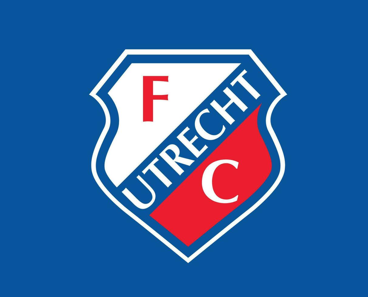 utrecht Verein Logo Symbol Niederlande Eredivisie Liga Fußball abstrakt Design Vektor Illustration mit Blau Hintergrund