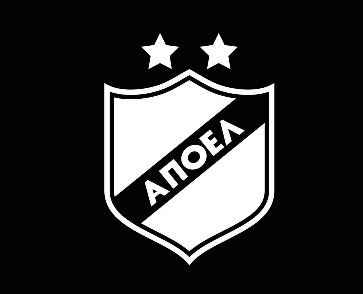 Apoel Nikosia Verein Symbol Logo Weiß Zypern Liga Fußball abstrakt Design Vektor Illustration mit schwarz Hintergrund