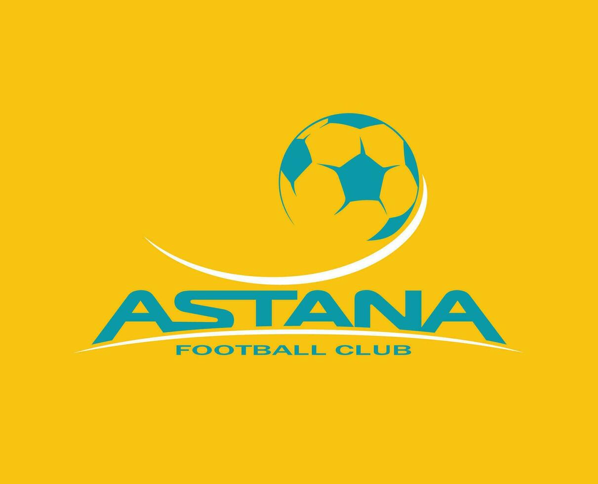 fc astana klubb logotyp symbol kazakhstan liga fotboll abstrakt design vektor illustration med gul bakgrund