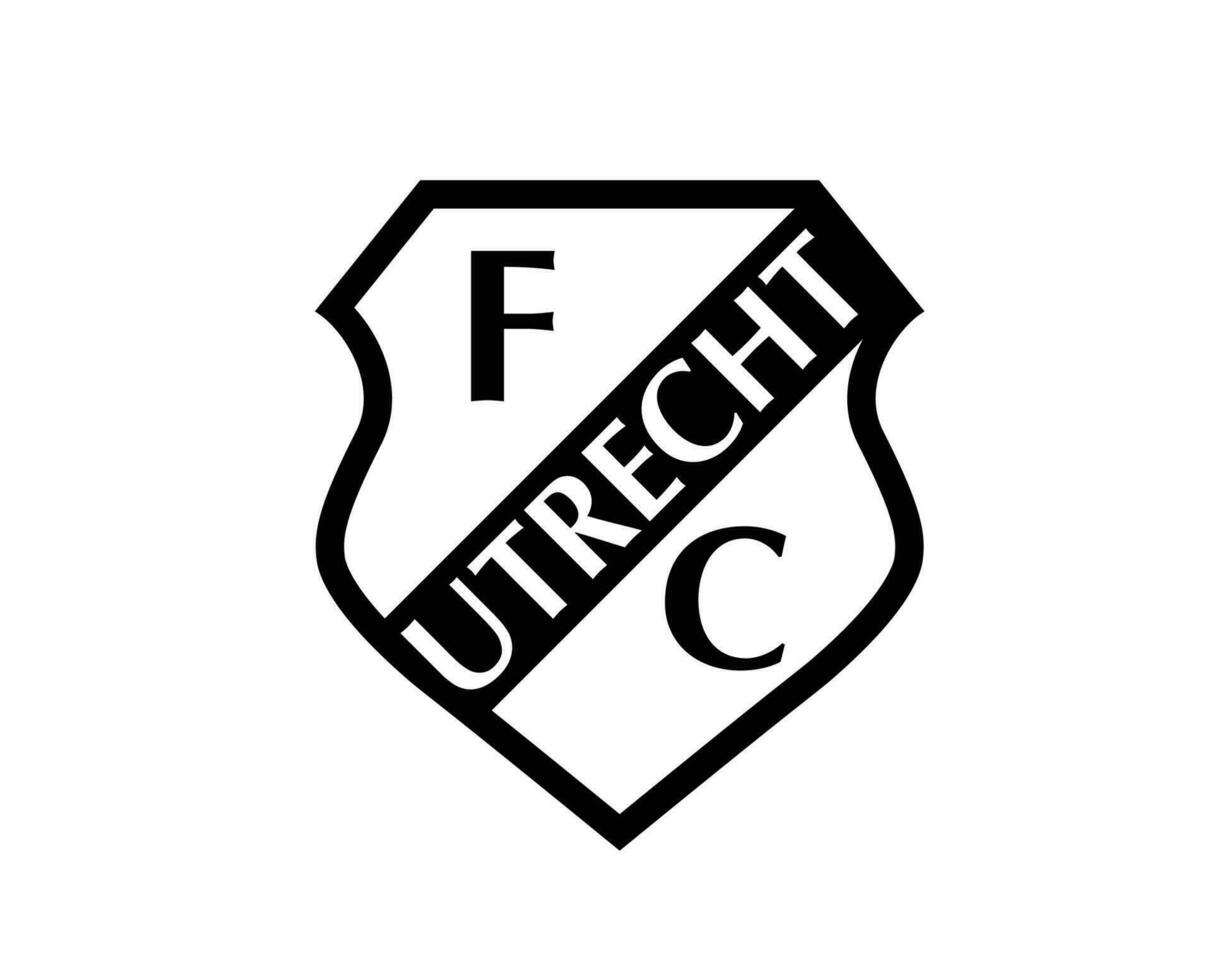 utrecht klubb logotyp symbol svart nederländerna eredivisie liga fotboll abstrakt design vektor illustration