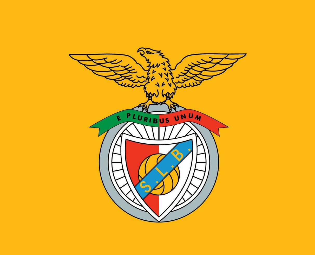 benfica klubb logotyp symbol portugal liga fotboll abstrakt design vektor illustration med gul bakgrund