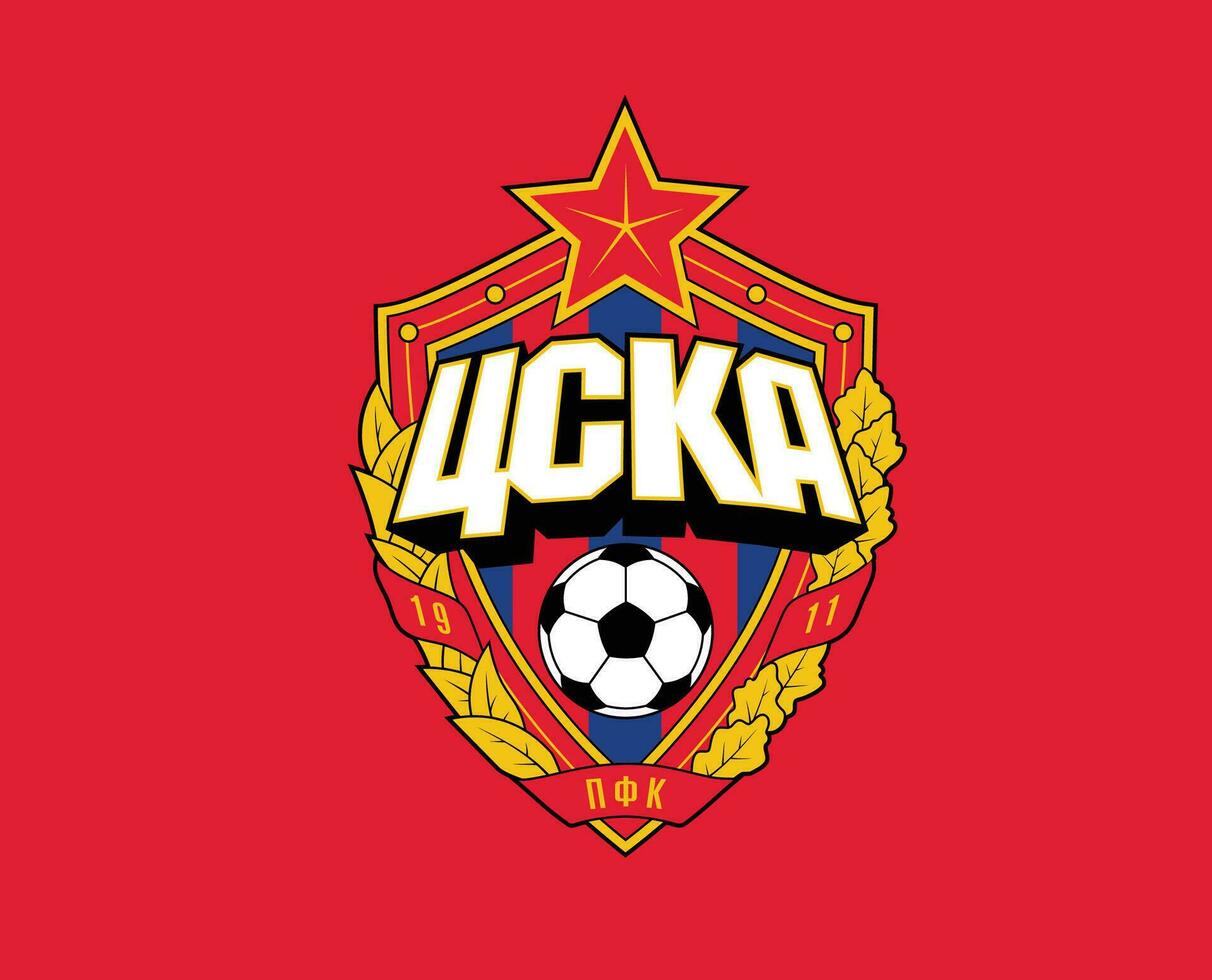 cska Moscou klubb logotyp symbol ryssland liga fotboll abstrakt design vektor illustration med röd bakgrund