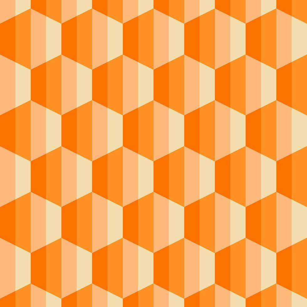 Orange geometrisch Hexagon Muster verwenden zum Hintergrund Design, drucken, Sozial Netzwerke, Verpackung, Textil, Netz, Abdeckung, Banner und usw. vektor