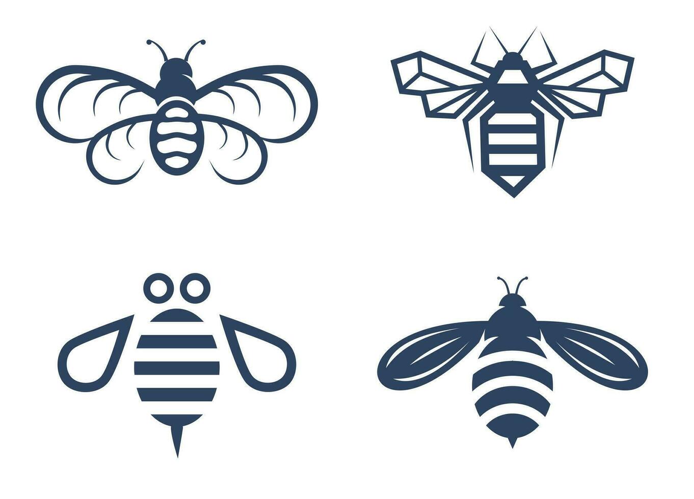 Silhouette von ein Biene. schematisch Darstellung von ein Biene, ein Wespe und ein Hummel vektor