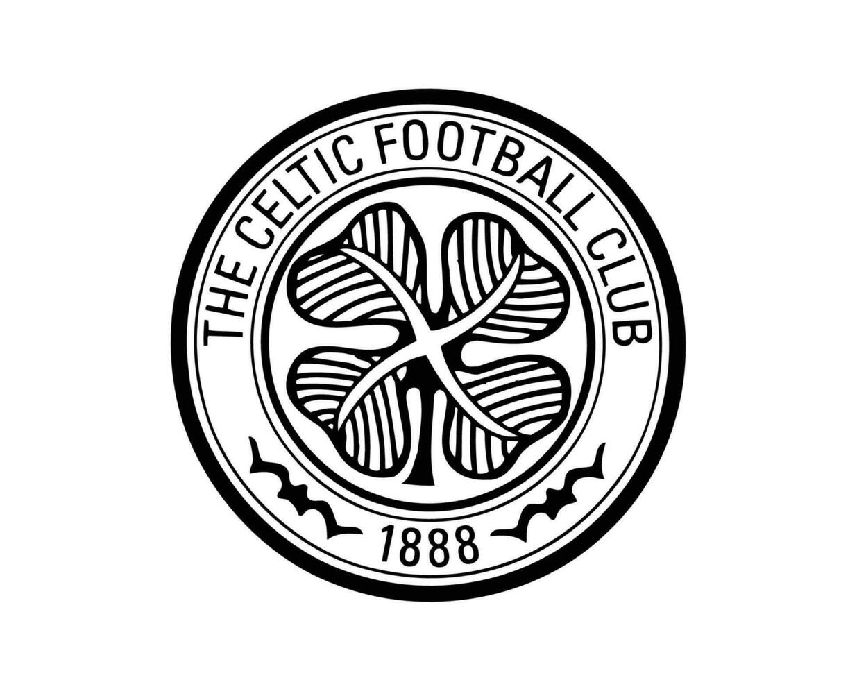 keltisch Glasgow Verein Logo Symbol schwarz Schottland Liga Fußball abstrakt Design Vektor Illustration