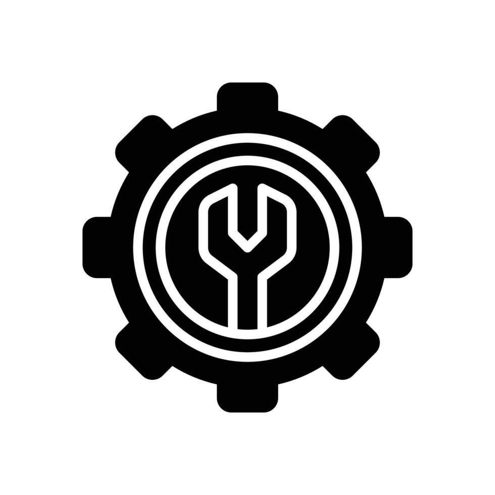 Technik Unterstützung Glyphe Symbol. Vektor Symbol zum Ihre Webseite, Handy, Mobiltelefon, Präsentation, und Logo Design.