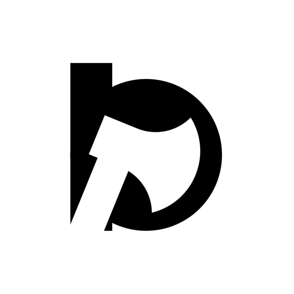 Großbuchstabe b mit Axt Logo Konzept Vorlage Vektor Illustration Design isoliert Hintergrund