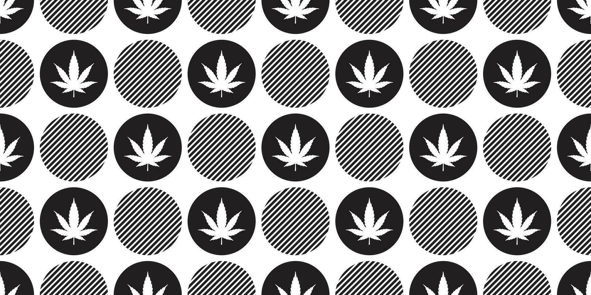 Marihuana nahtlos Muster Vektor Cannabis Gras Blatt Polka Punkt wiederholen Hintergrund Fliese Hintergrund Schal isoliert Pflanze Illustration Design