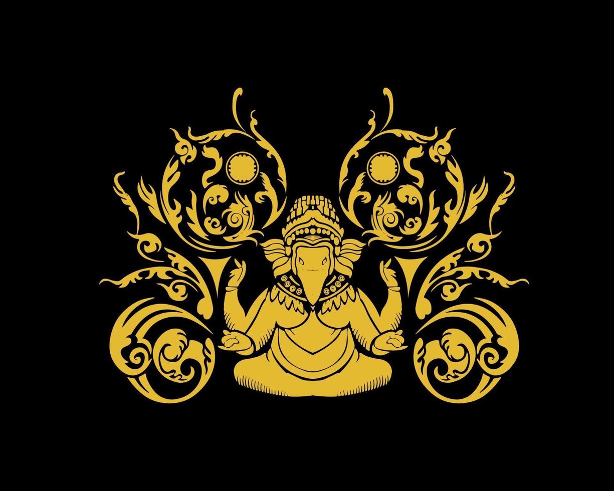 ganesha prydnad och mönster symbol vektor