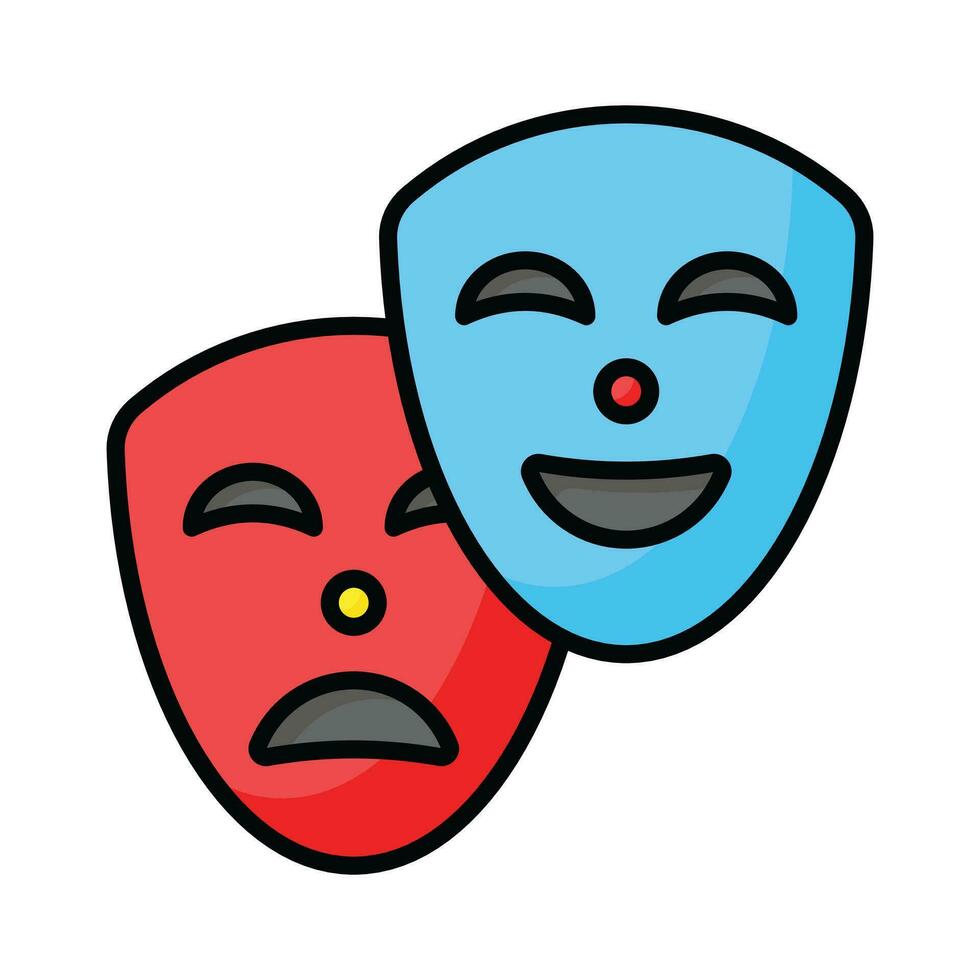 Gesicht Masken, Theater Masken Thema Party Symbol im modern Stil, einfach zu verwenden vektor