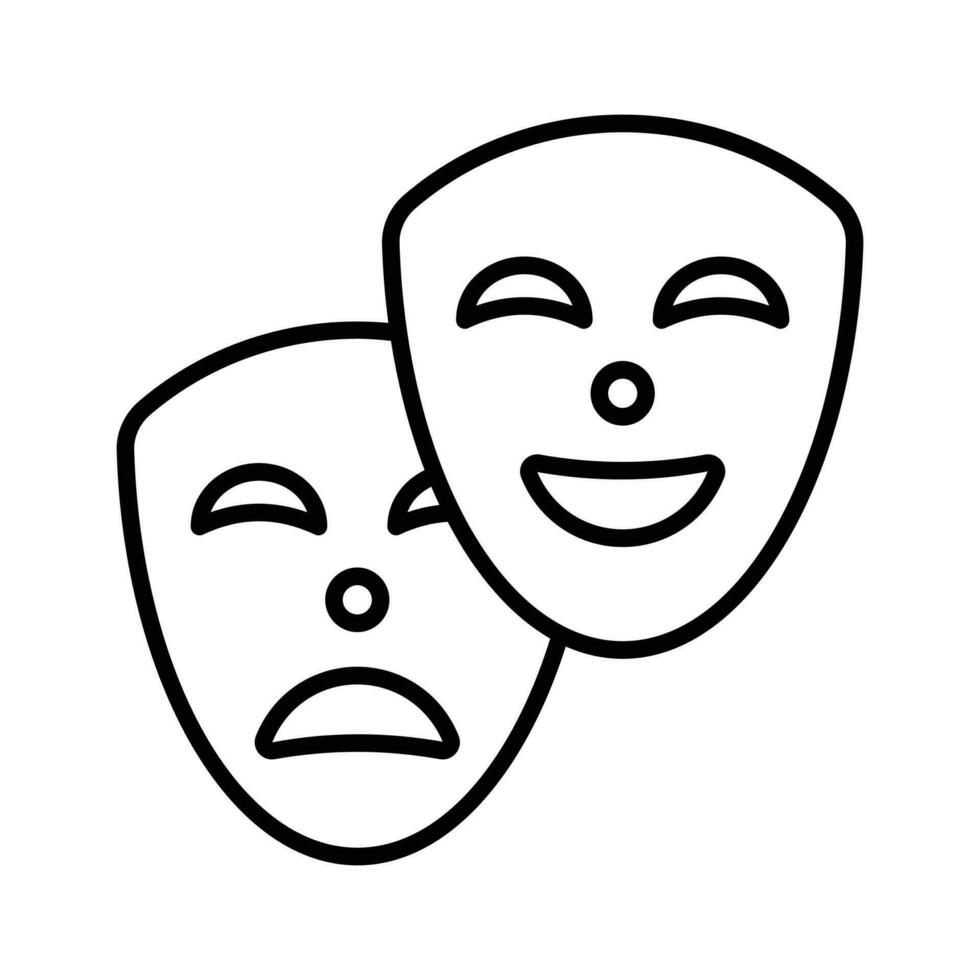 Gesicht Masken, Theater Masken Thema Party Symbol im modern Stil, einfach zu verwenden vektor