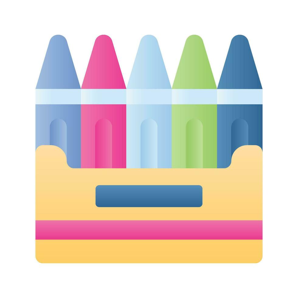 kolla upp detta försiktigt tillverkad ikon av krita, packa av färgad pennor, premie nedladdningsbar anläggning tillgängliga vektor