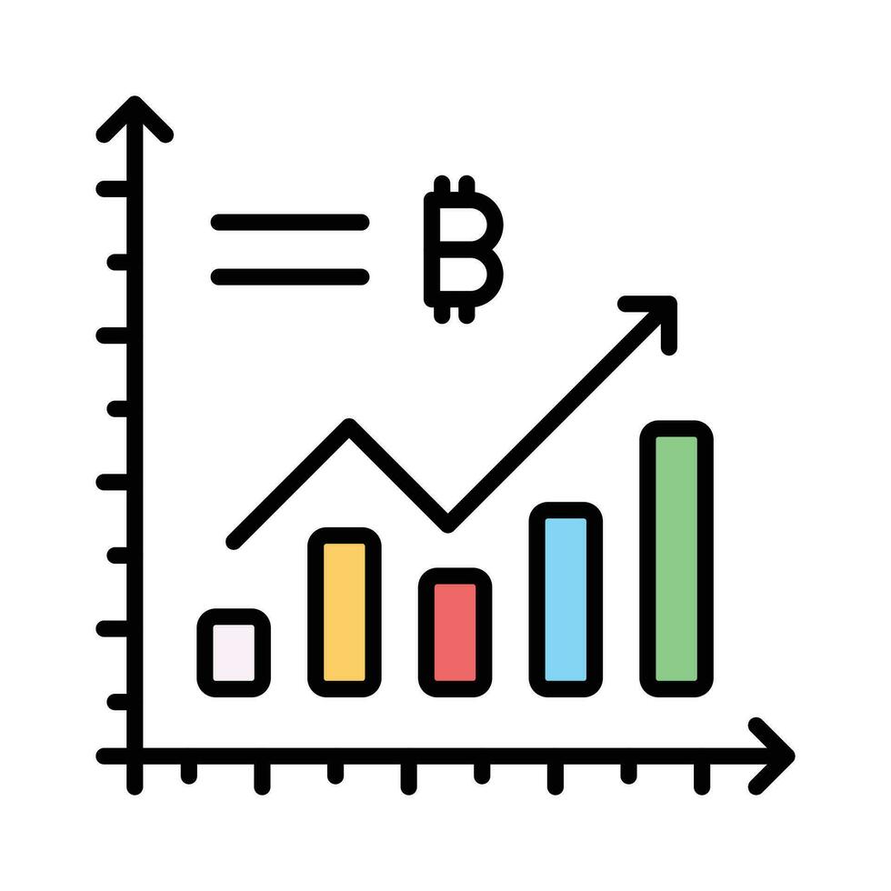 bitcoin analys vektor design isolerat på vit bakgrund