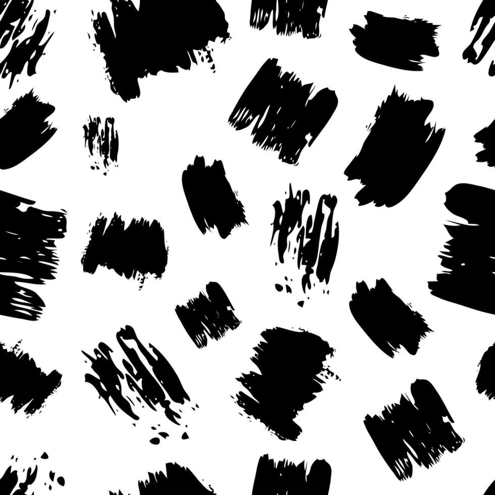 nahtloses muster mit dunklem handgezeichnetem kritzelabstrich auf weißem hintergrund. abstrakte Grunge-Textur. Vektor-Illustration vektor