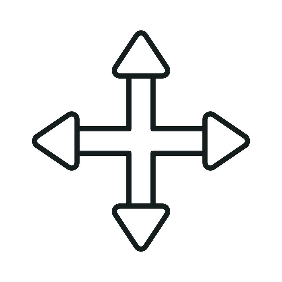 fyra sätt riktning pil tecken, väg tecken riktning ikon, vektor illustration