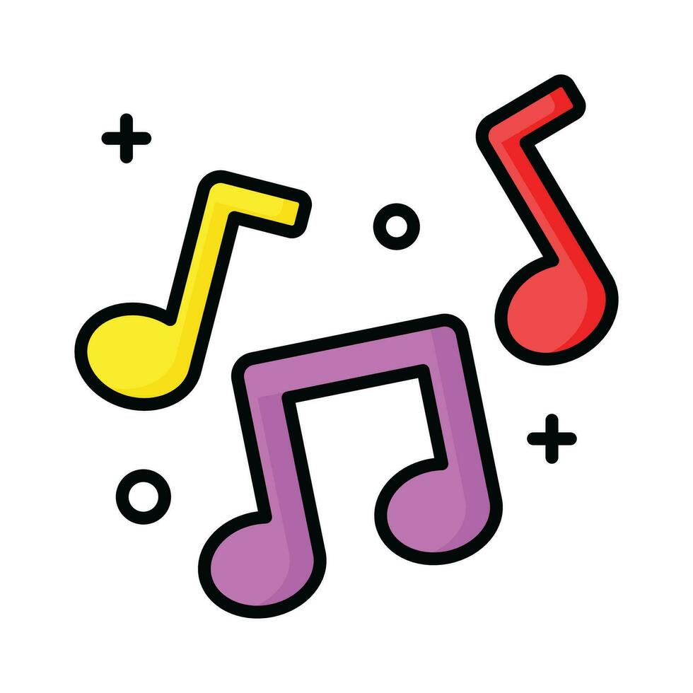 musik anteckningar, låt, melodi eller ställa in platt vektor ikon för musikalisk appar och webbplatser, trendig design
