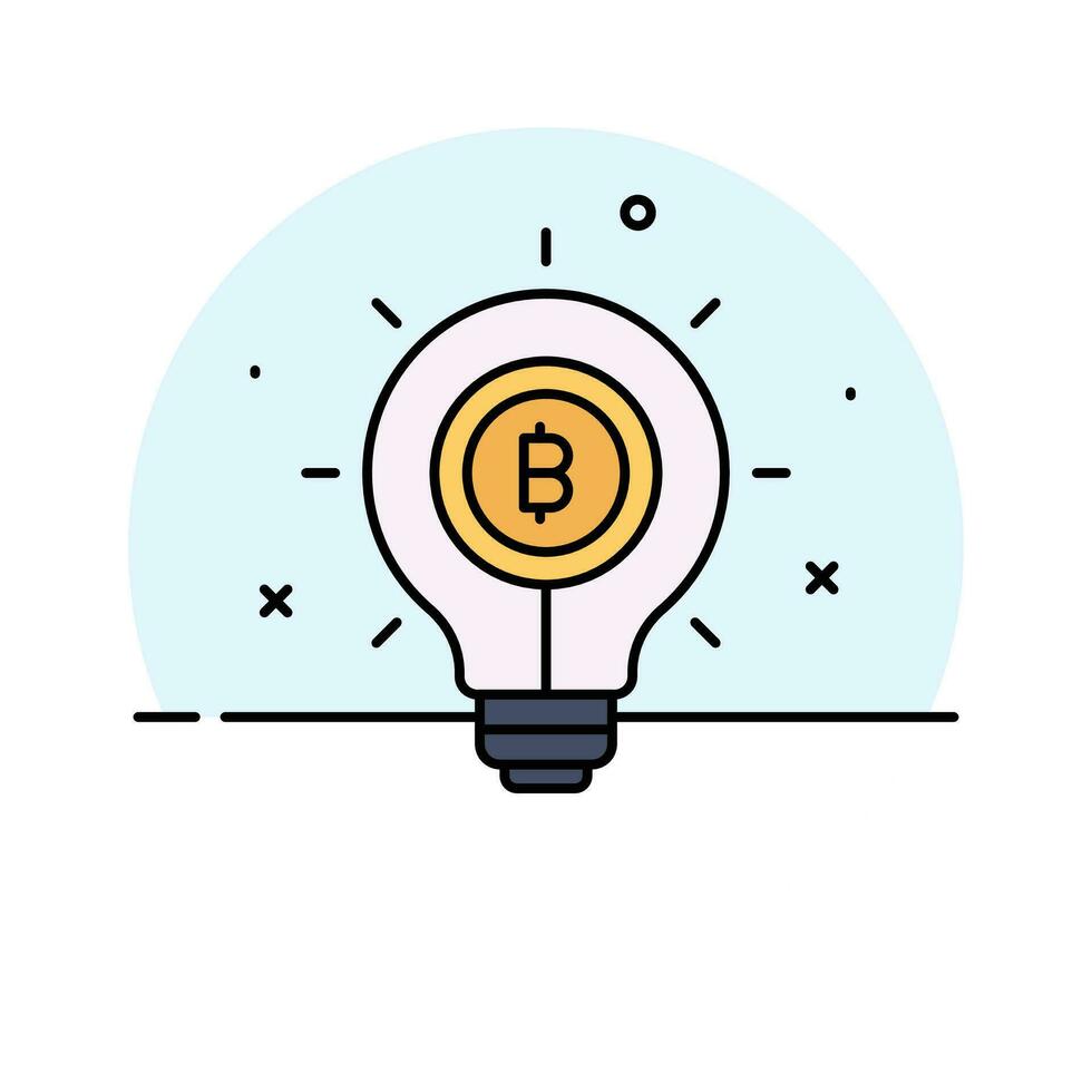 nehmen ein aussehen beim nobel Vektor Design von Bitcoin Idee im modern Stil