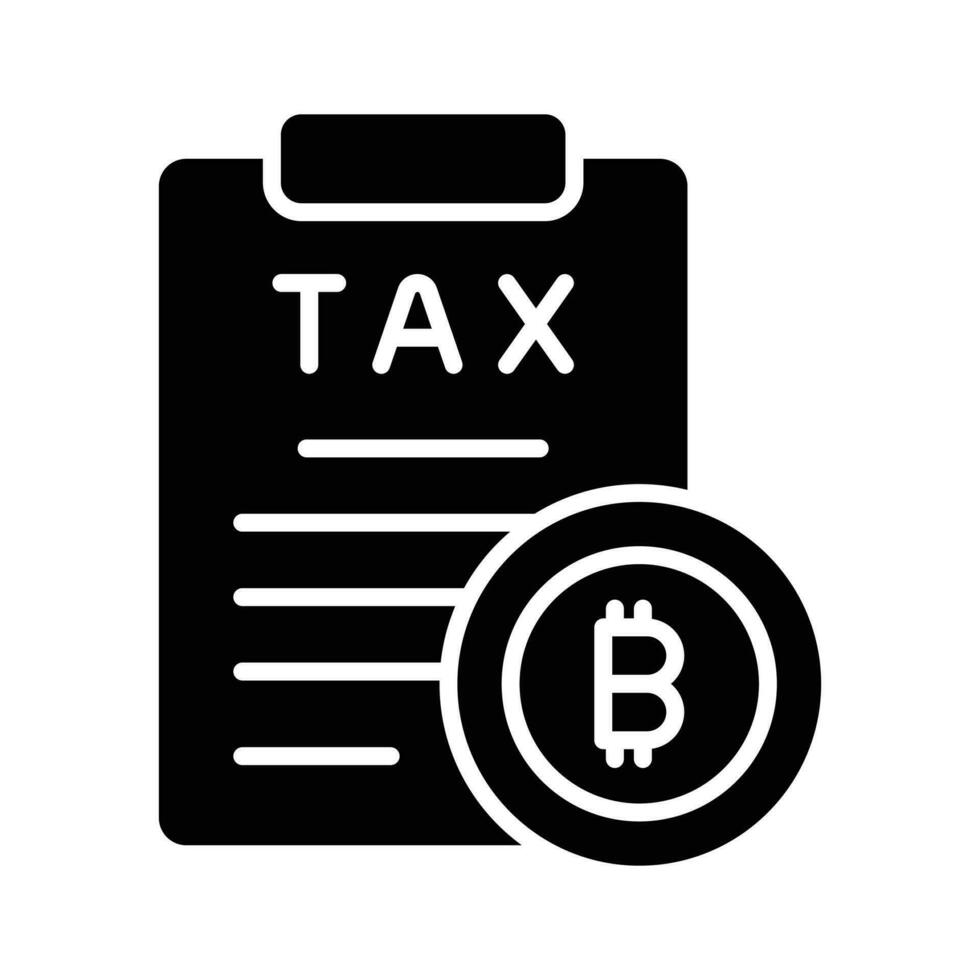 bitcoin, kryptovaluta och digital valuta beskatta ikon begrepp, vektor