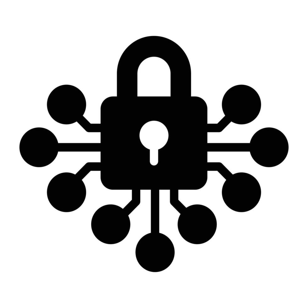 Cyber Sicherheit Symbol, Vektor Illustration Schlüsselloch Symbol. Verschlüsselung Unterlagen