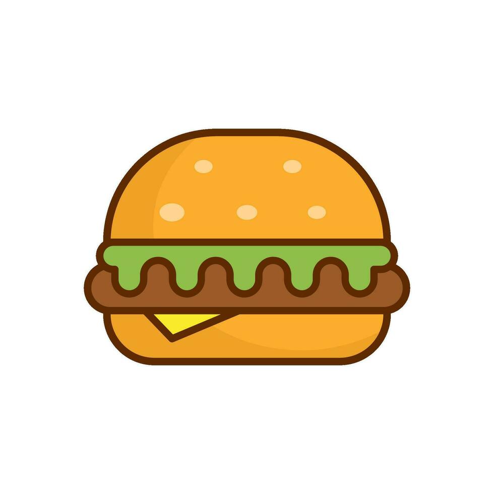 utsökt burger ikon mat drycker enkel och modern begrepp design mallar vektor