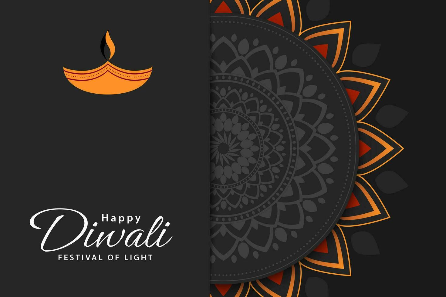 indisch Festival glücklich Diwali Hintergrund. Diwali Urlaub Gruß Karte Design. Vektor Illustration