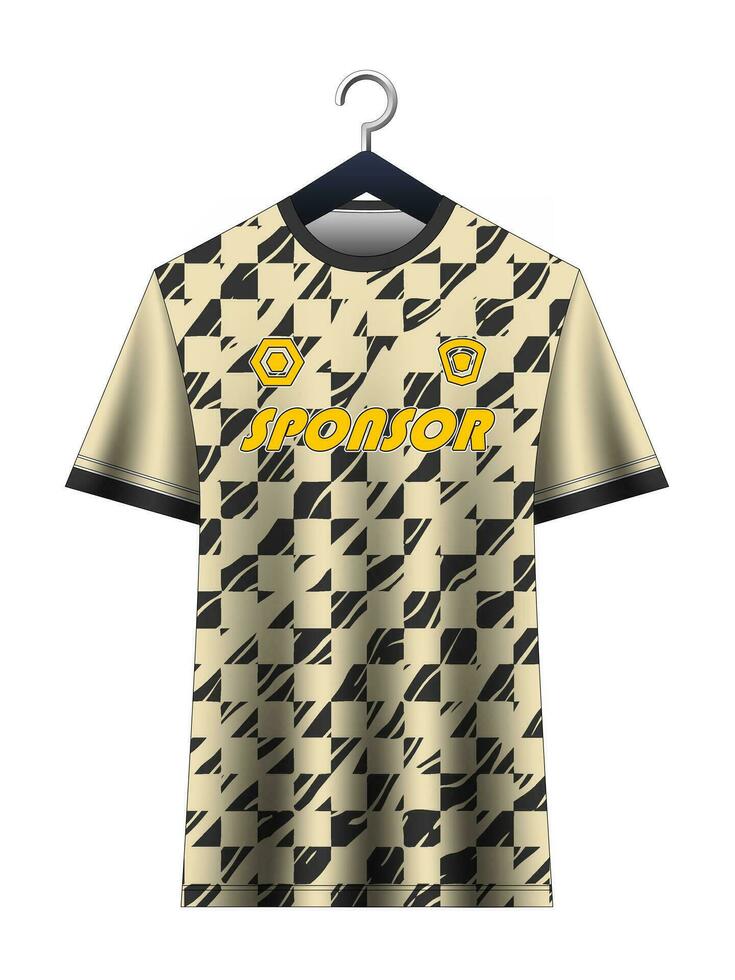 Fußball Jersey Attrappe, Lehrmodell, Simulation zum Fußball Verein. Vektor Sublimation Sport bekleidung Design. Uniform Vorderseite Aussicht Vorlagen Fußball Jersey. Jersey Design Ideen.