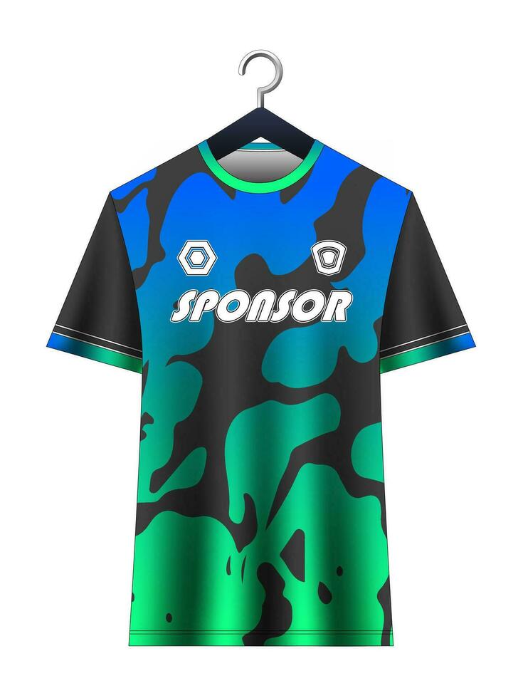 fotboll jersey attrapp för fotboll klubb. vektor sublimering sporter kläder design. enhetlig främre se mallar fotboll jersey. jersey design idéer.