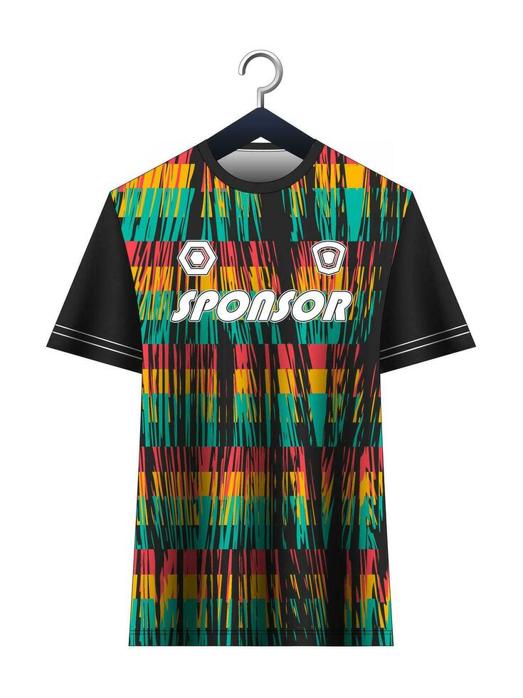 fotboll jersey attrapp för fotboll klubb. vektor sublimering sporter kläder design. enhetlig främre se mallar fotboll jersey. jersey design idéer.