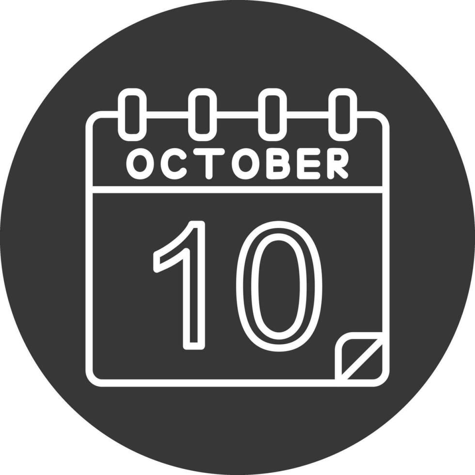 10 oktober vektor ikon