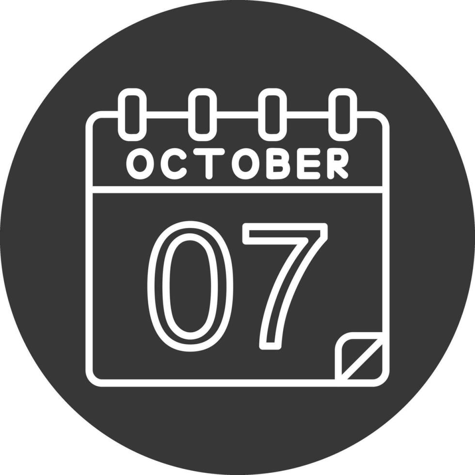 7 oktober vektor ikon
