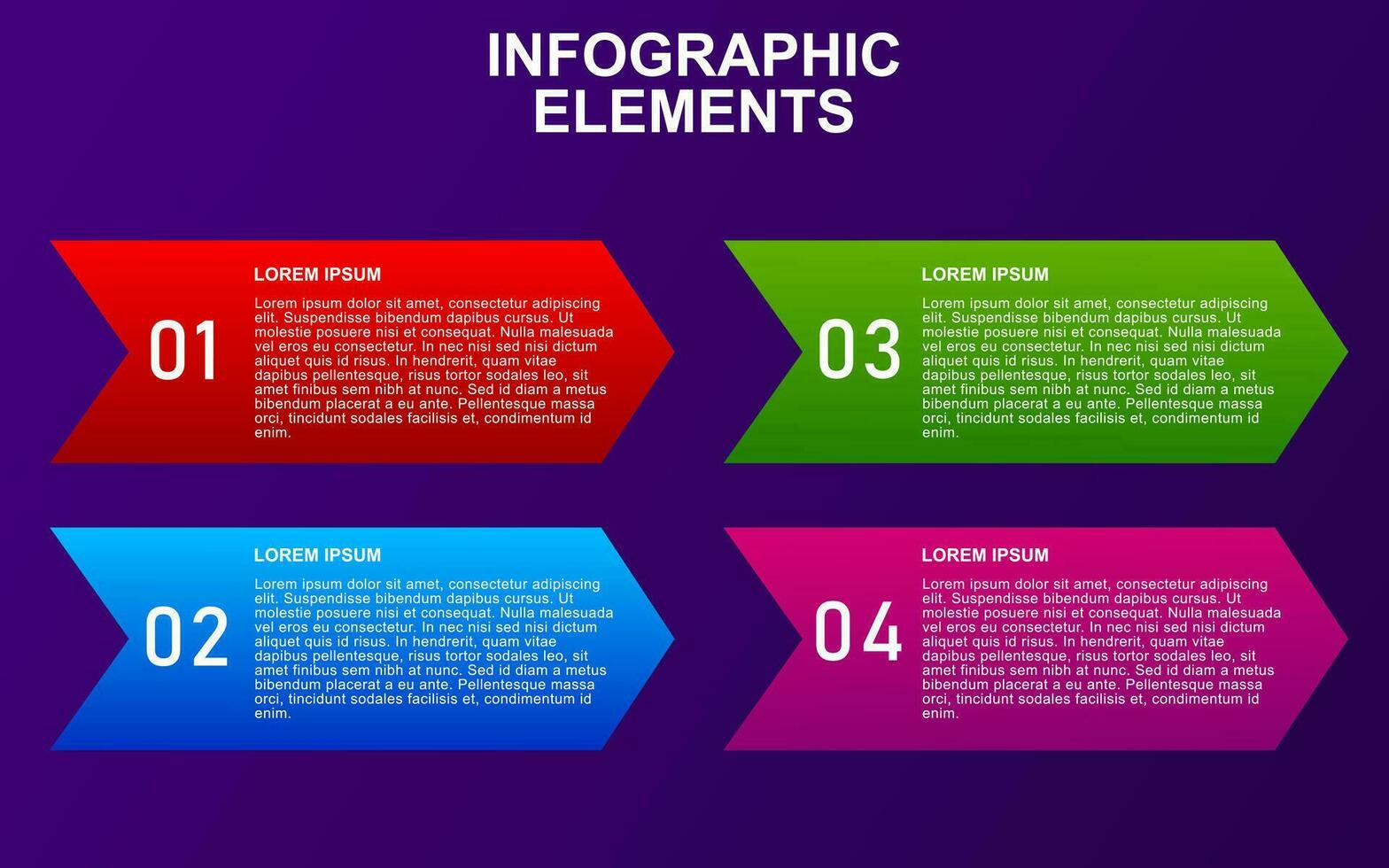 infographic element design med 4 färgrik steg för presentation och företag. infographic planera design för presentationer. vektor