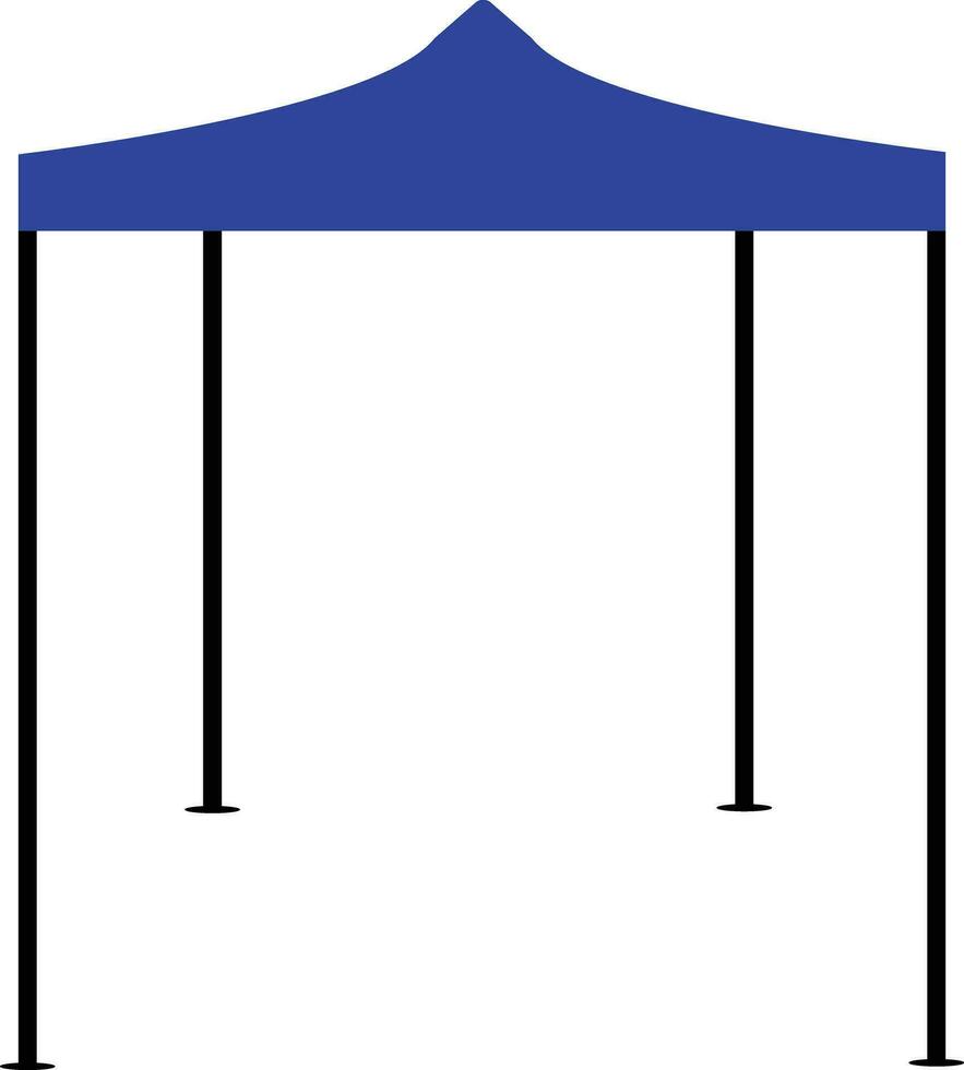 Blau falten Zelt Symbol. Pop oben Pavillon Symbol. Überdachung Zelt unterzeichnen. eben Stil. vektor