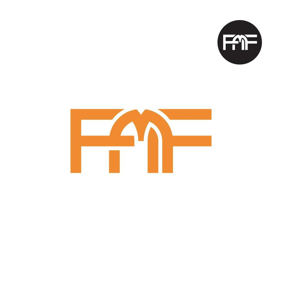 Brief fmf Monogramm Logo Design vektor