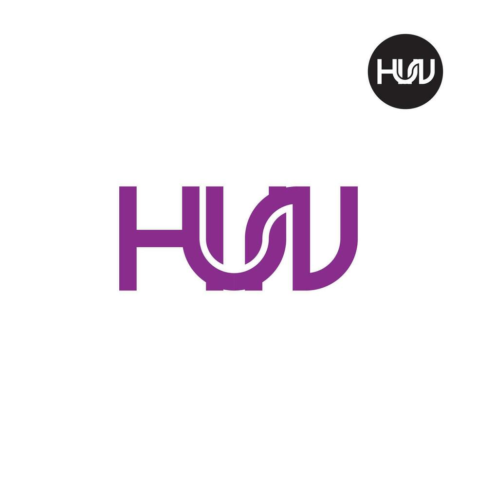 Brief Hunne Monogramm Logo Design vektor