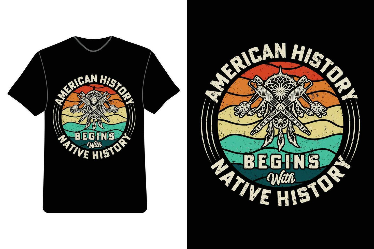 amerikan historia börjar med inföding historia, inföding amerikan t-shirts, inföding amerikan stolthet skjortor. vektor