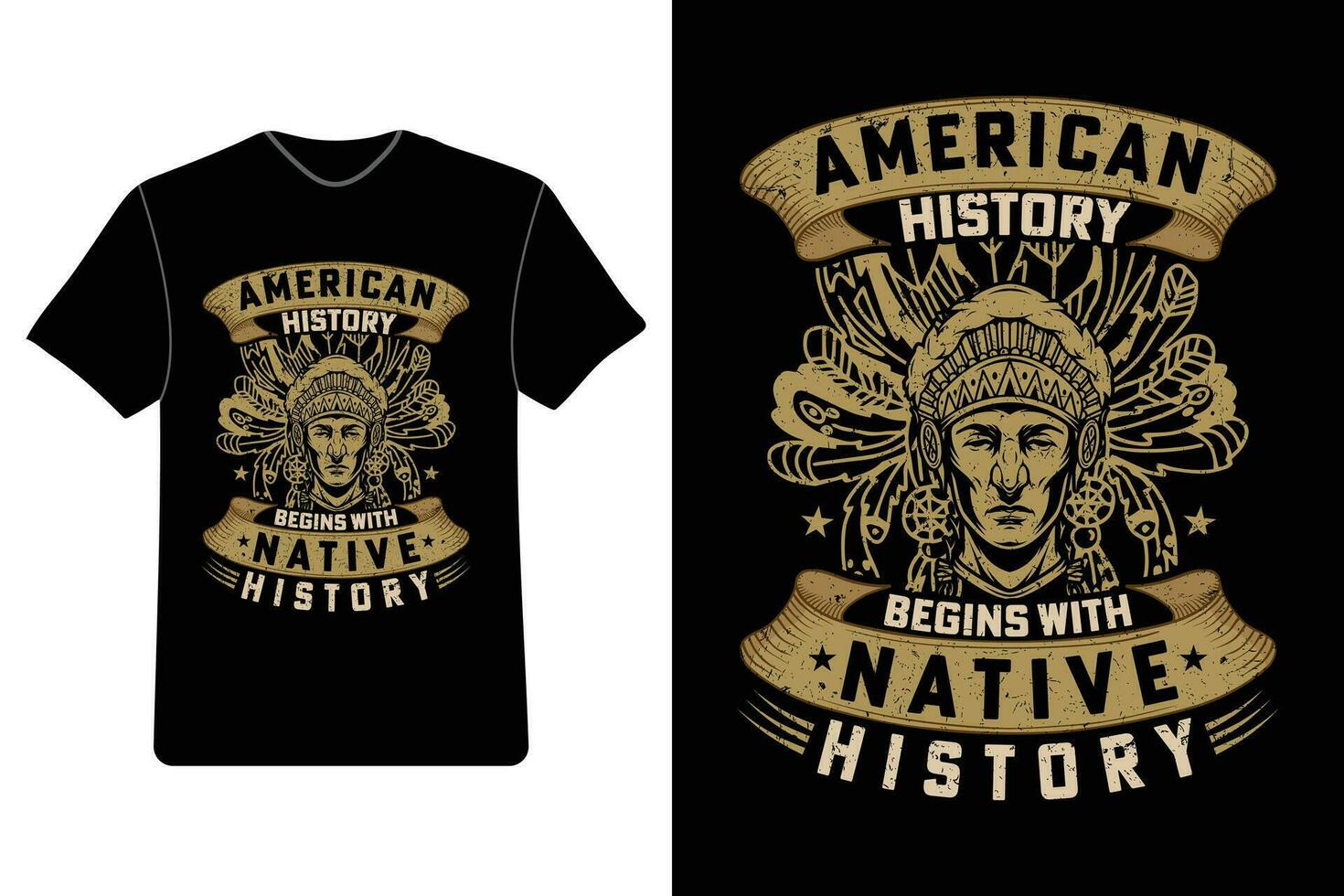 amerikan historia börjar med inföding historia, inföding amerikan t-shirts, inföding amerikan stolthet skjortor. vektor