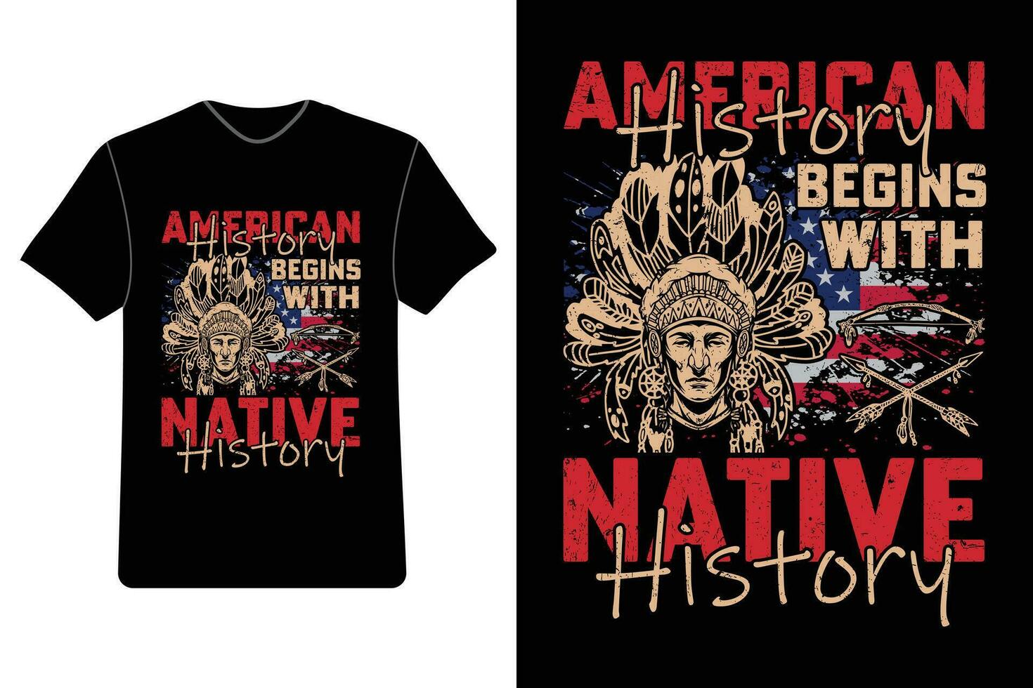 amerikan historia börjar med inföding historia, inföding amerikan t-shirts, inföding amerikan stolthet skjortor. vektor