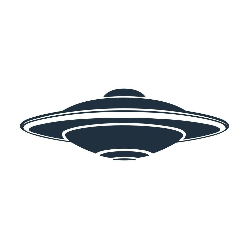 platt UFO ikon illustration design, enkel utomjording fartyg vektor