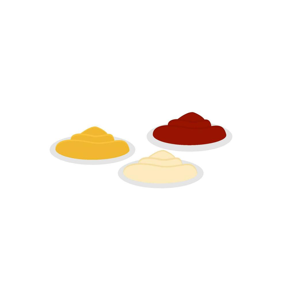 Illustration von Pizza Soße, Mayonnaise, Käse und Bolognese zum Symbole vektor