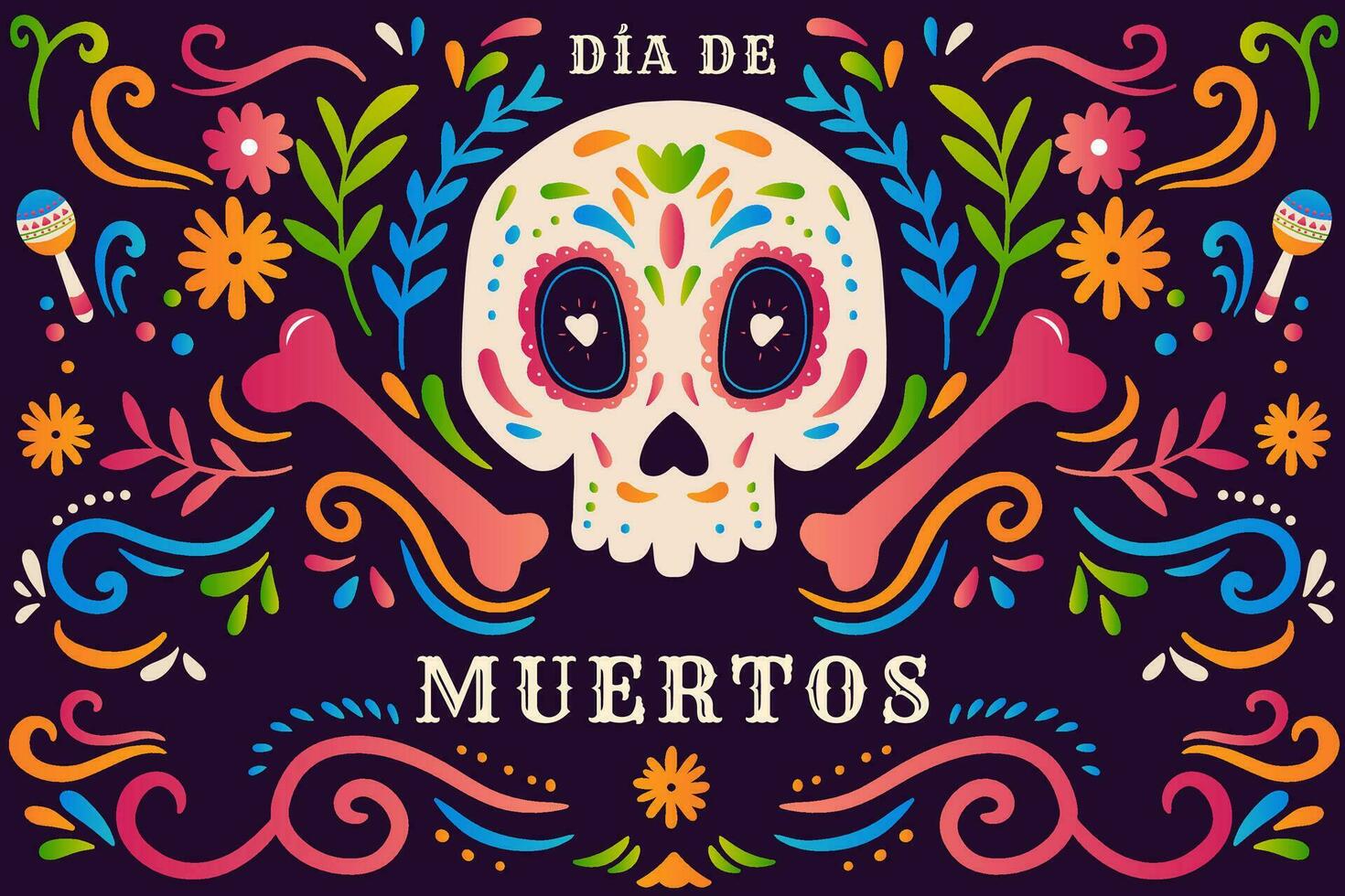 Gradient dia de Muertos Hintergrund Illustration Vektor Design