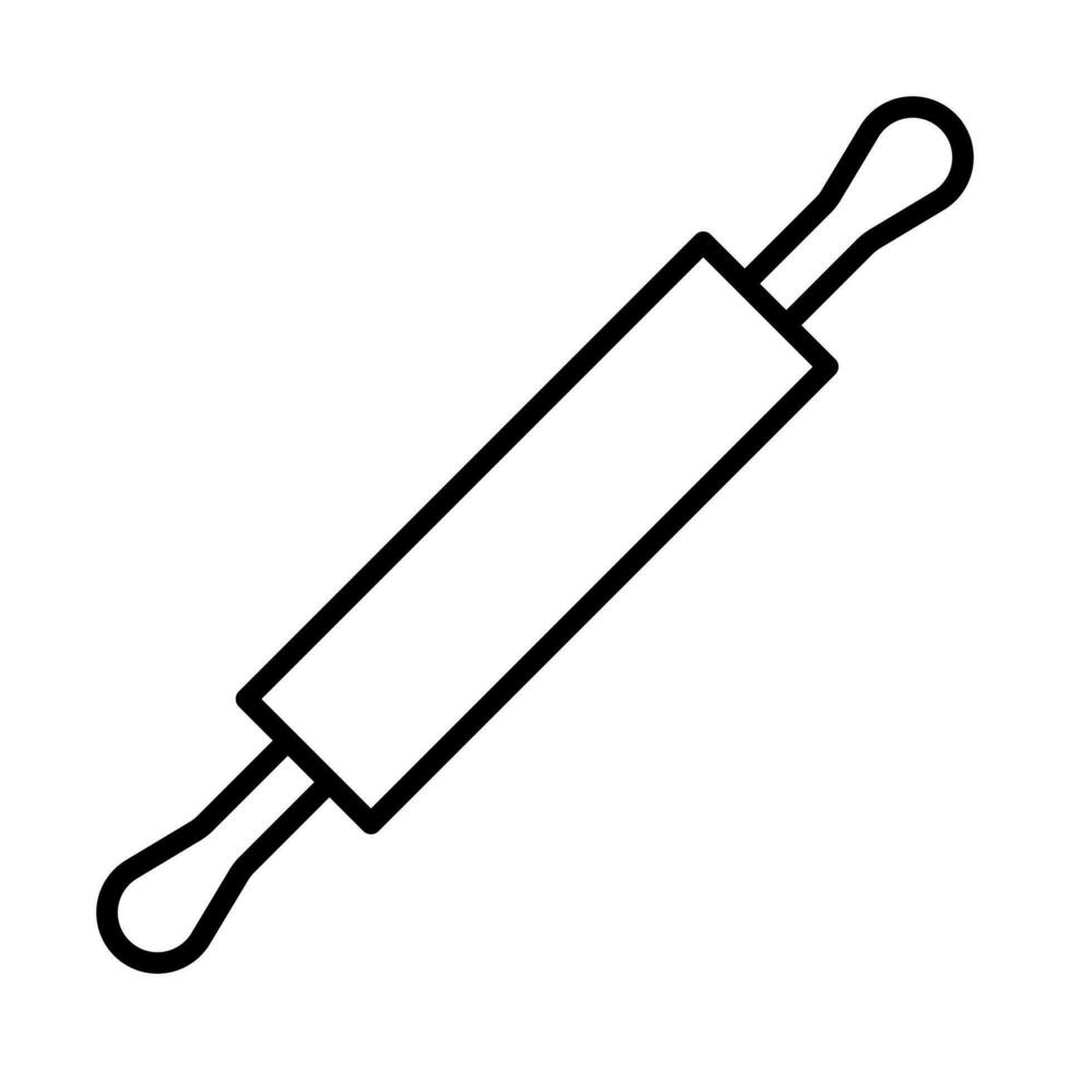 rollen Stift Küche Utensil Symbol im Linie Stil vektor