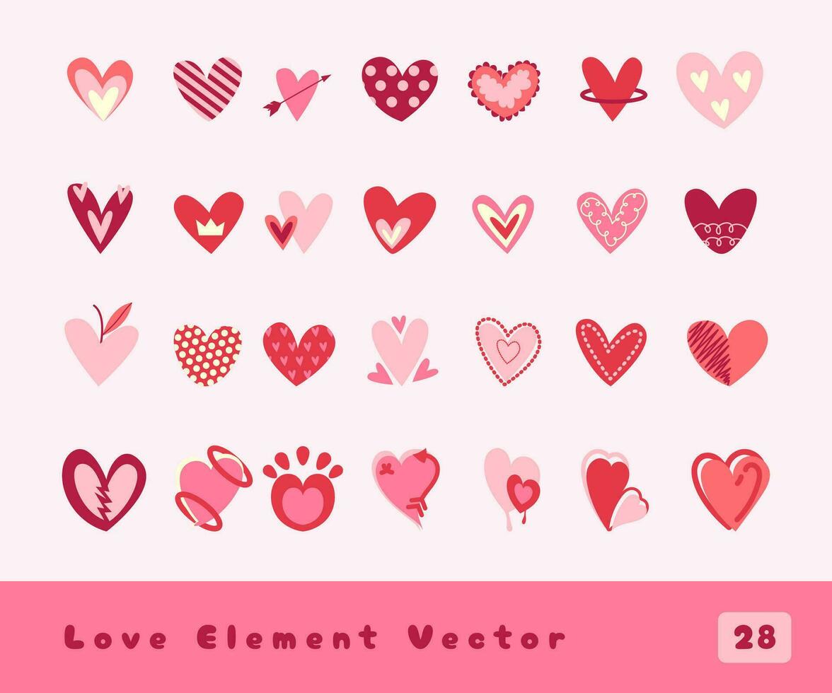 samling av kärlek symboler vektor element