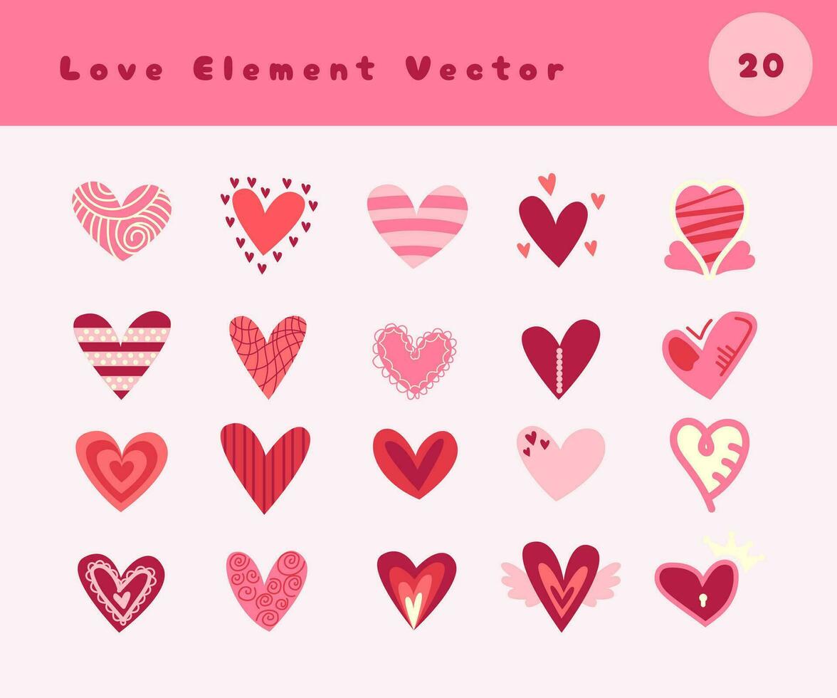 Sammlung von Liebe Symbole Vektor Elemente
