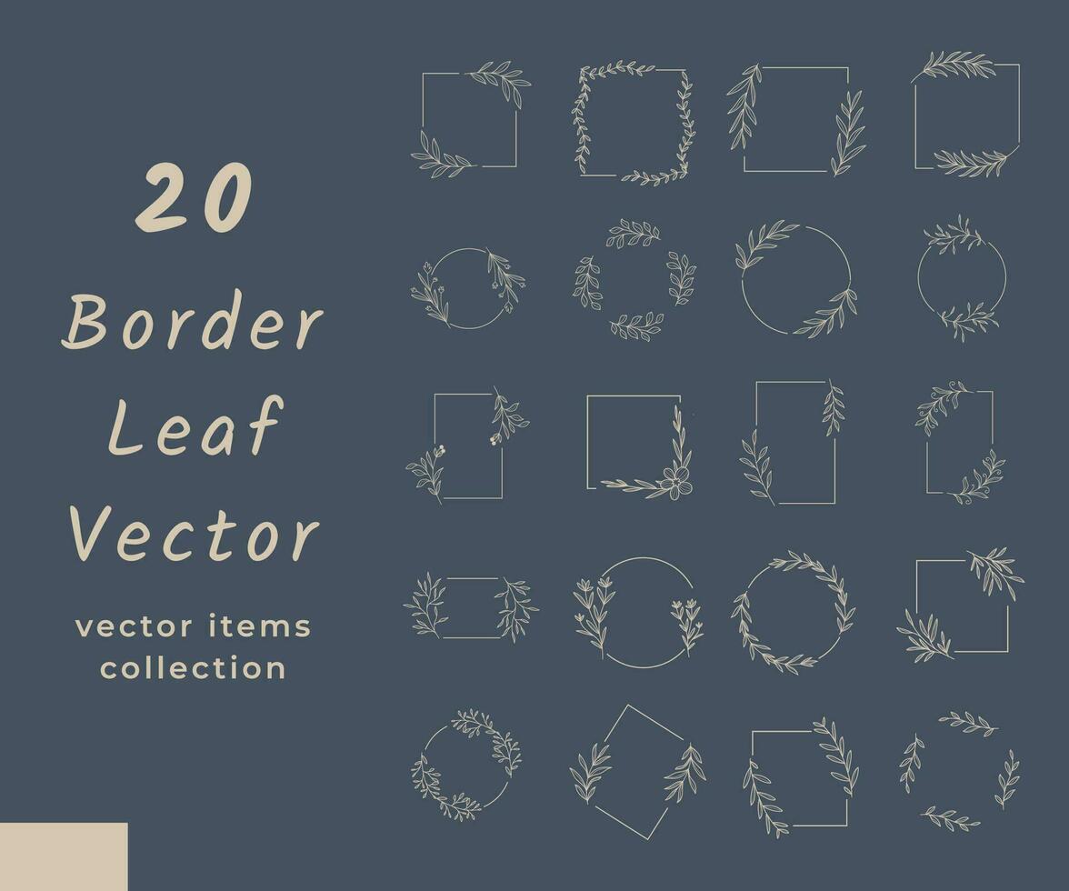 samling gräns löv dekoration vektor