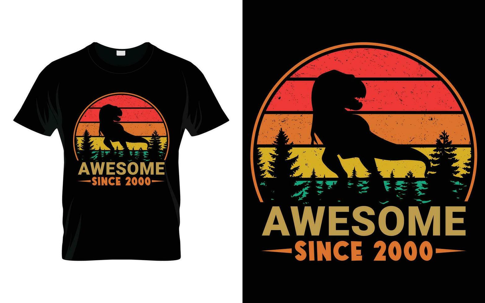 genial seit 2000 Geburtstag Jungs Mädchen Dinosaurier t rex retro Jahrgang glücklich Geburtstag T-Shirt vektor