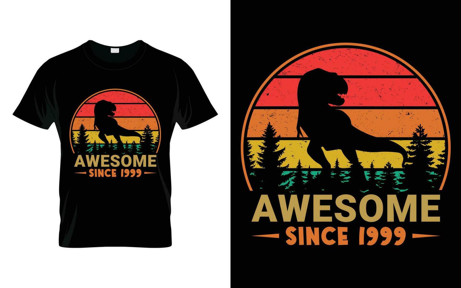 genial seit 1999 Geburtstag Jungs Mädchen Dinosaurier t rex retro Jahrgang glücklich Geburtstag T-Shirt vektor