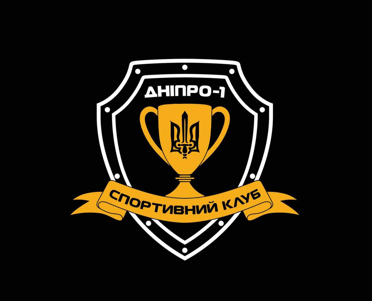 dnipro klubb logotyp symbol ukraina liga fotboll abstrakt design vektor illustration med svart bakgrund