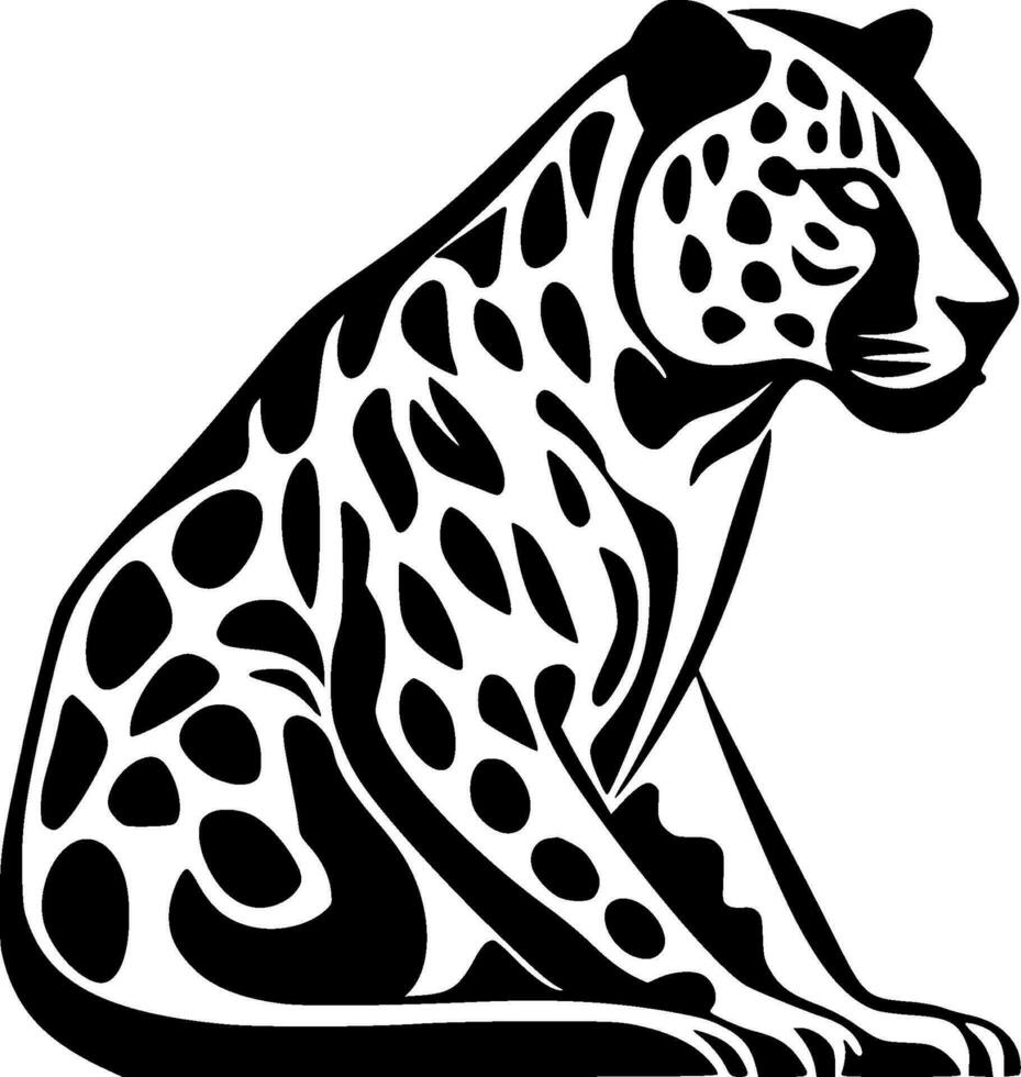 Leopard - - schwarz und Weiß isoliert Symbol - - Vektor Illustration