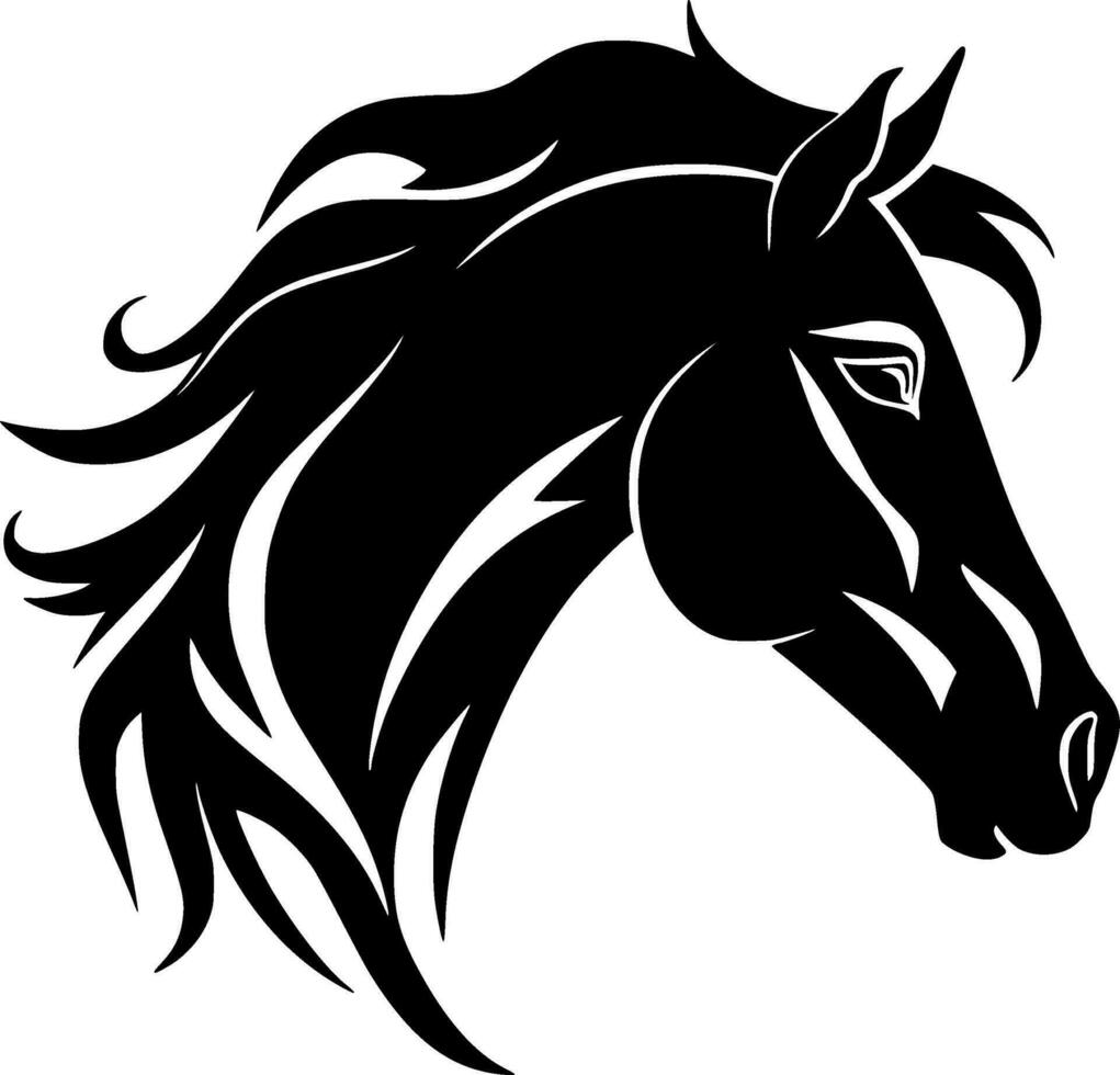 häst - minimalistisk och platt logotyp - vektor illustration