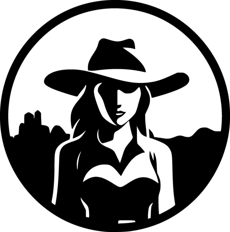 Cowgirl, minimalistisch und einfach Silhouette - - Vektor Illustration